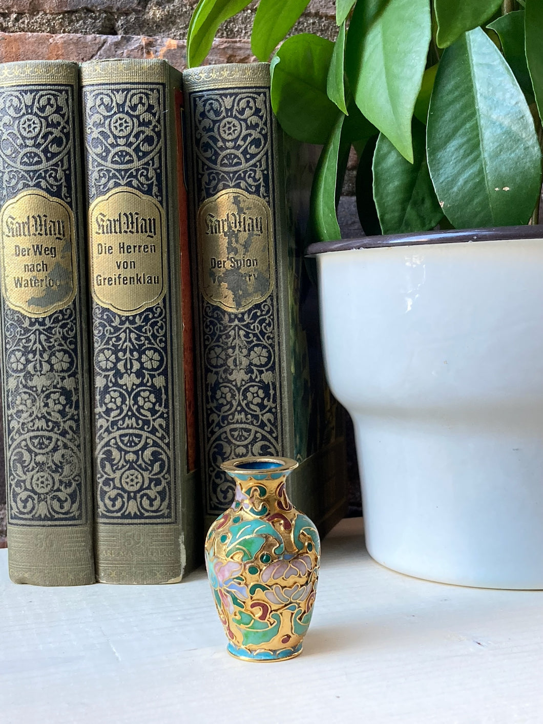 Spectacular Vintage Miniature Painted Vase