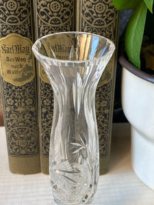 Beautiful Tall Thin Cut Crystal Vase