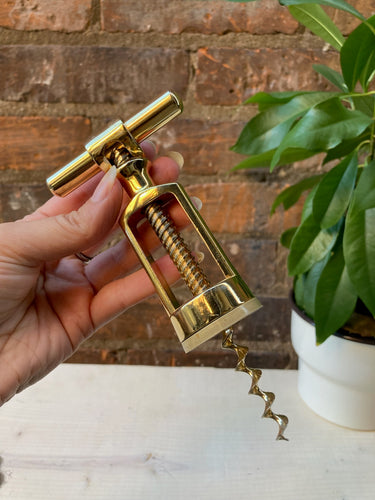 Vintage Brass Corkscrew Bottle Opener