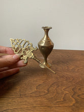Load image into Gallery viewer, Exceptional Antique Brass Oil Vessel With Adorned Screw Top