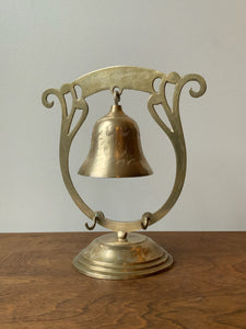 Spectacular Vintage Brass Standing Frame Bell