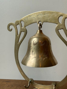 Spectacular Vintage Brass Standing Frame Bell
