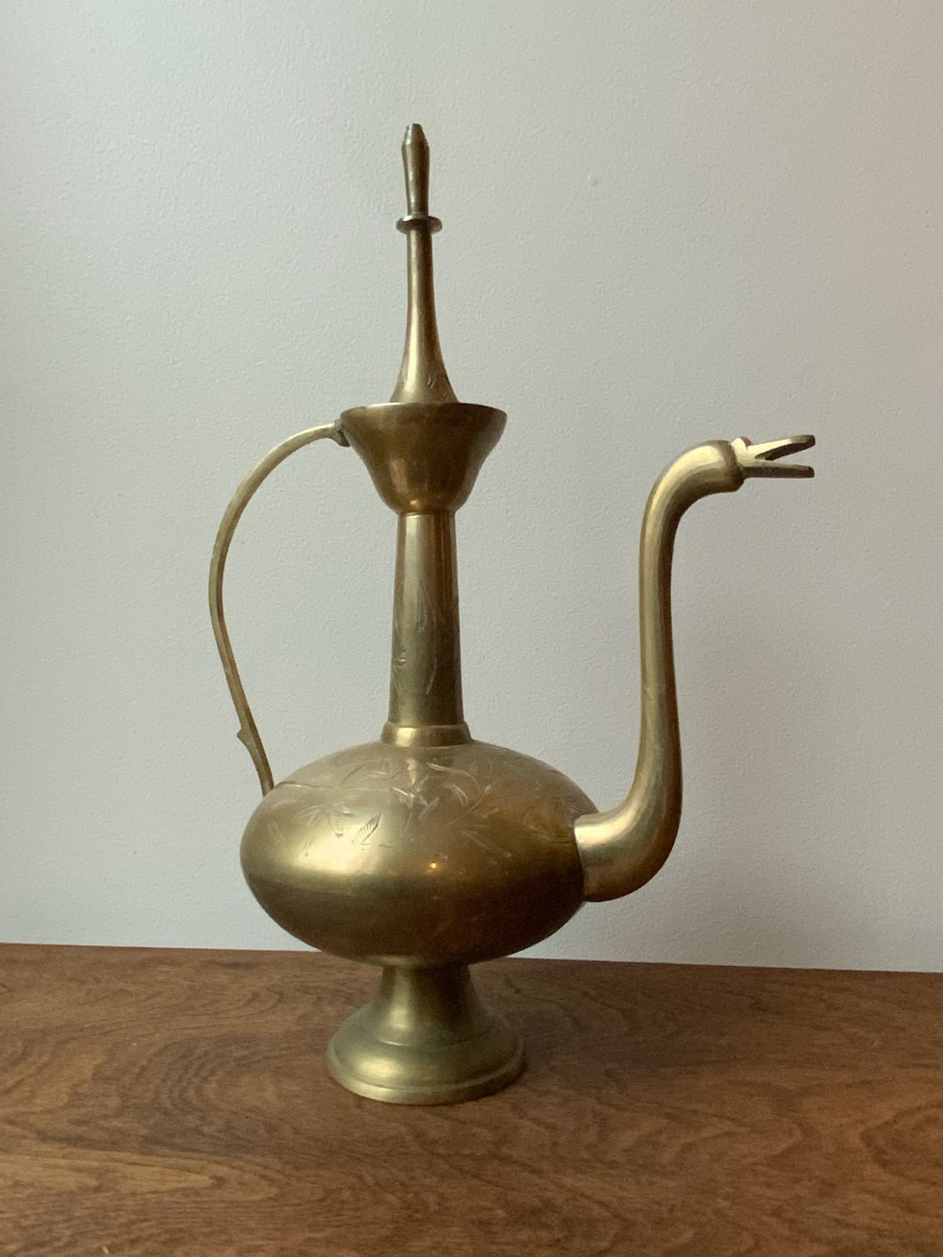 Magnificent Vintage Brass Turkish Coffee Pot Vessel with Goose Head Spout (WOW!)
