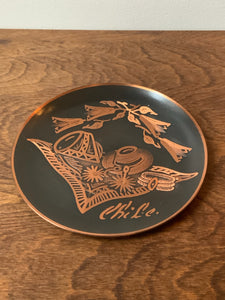 Small Vintage Copper Etched Dish from Chilli
