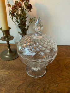 Stunning Vintage Cut Glass Lidded Dish