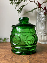 Load image into Gallery viewer, 1970s Wheaton Bullseye Green Sugar Bowl w/ Lid