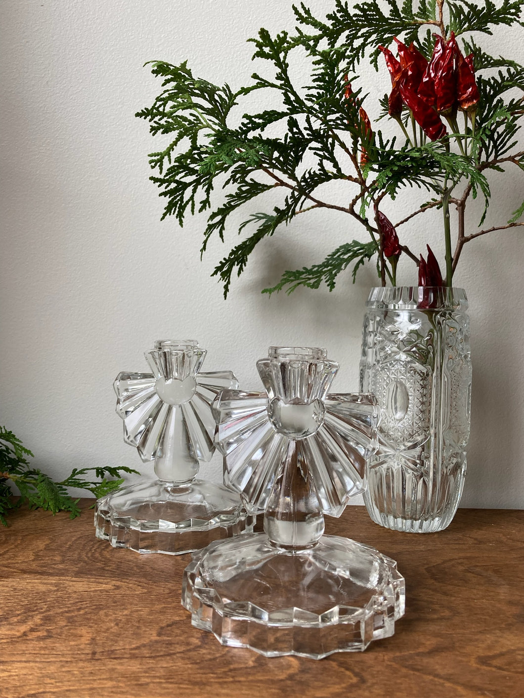 Gorgeous Glass Fan Candle Holders