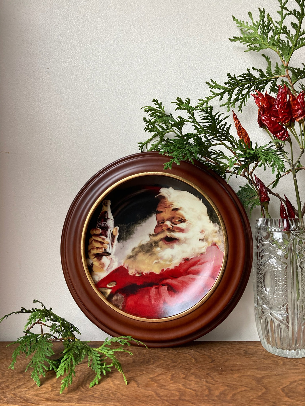 Classic Coca-Cola Santa Framed Wall Plate