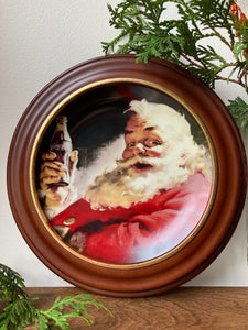 Classic Coca-Cola Santa Framed Wall Plate