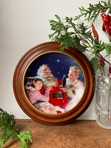 Christmas Coca-Cola Santa Framed Wall Plate