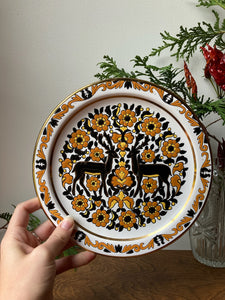 Ibiscus Ceramics Rhodes- Traditional Rhodian Plates - Hand Made in 24k Gold Decorative Ceramic Plate