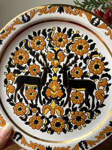 Ibiscus Ceramics Rhodes- Traditional Rhodian Plates - Hand Made in 24k Gold Decorative Ceramic Plate