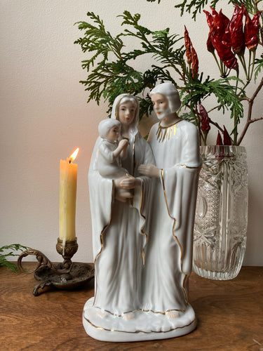 Holy Family Bisque Porcelain Statue