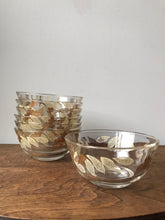 Load image into Gallery viewer, Vintage Glass Botanical Painted Bowls (Set of Seven)