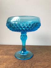 Load image into Gallery viewer, Large Blue Glass Pedestal Dish