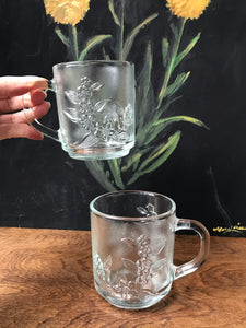 Pair of Vintage Glass Mugs
