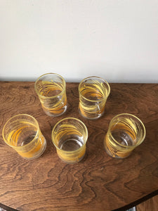 Fantastic Vintage Yellow Wheat Juice Cups (Set of 5)
