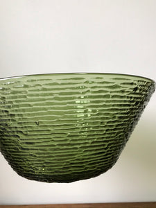 Large Vintage Retro Green Glass Bowl