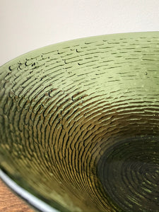 Large Vintage Retro Green Glass Bowl