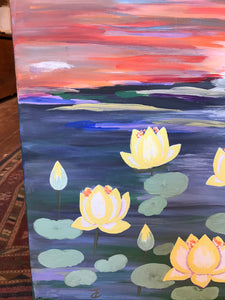 Water Lily Painting by Local Mystery Artist