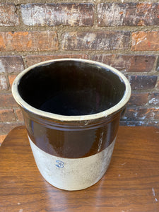Vintage 3 Gallon Two Toned Stoneware Crock