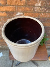 Load image into Gallery viewer, Large Vintage Stoneware Crock with Wood Lid