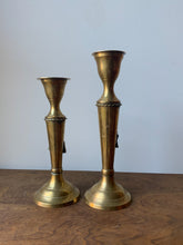 Load image into Gallery viewer, Beautiful Pair of Vintage Brass Candle Holders Tassel Details