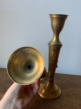 Load image into Gallery viewer, Beautiful Pair of Vintage Brass Candle Holders Tassel Details