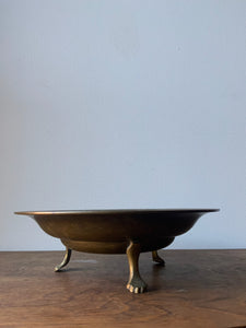 Vintage Brass Footed Shallow Bowl