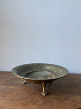 Load image into Gallery viewer, Vintage Brass Footed Shallow Bowl