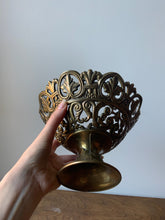 Load image into Gallery viewer, Vintage Solid Brass Pedestal Bowl