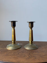 Load image into Gallery viewer, Pair of Lovely Brass Candle Holders