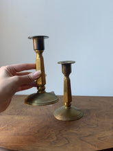 Load image into Gallery viewer, Pair of Lovely Brass Candle Holders