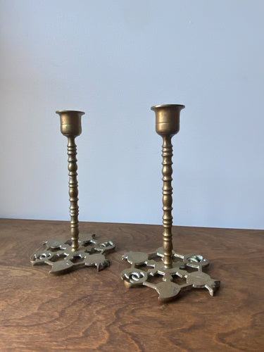 Curated Vintage Brass Candlesticks, Solid Brass Candles Holders, Eclectic,  Mixed Sizes, Gold Boho Wedding, Antique Gift, Sold Individually -   Canada