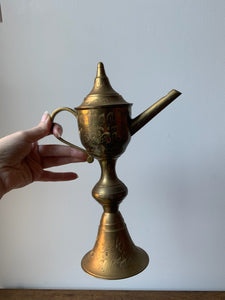 Antique Brass Whale Oil Lamp