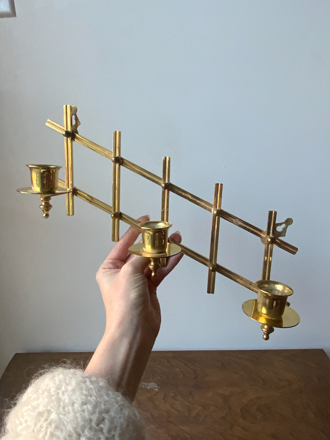 Very Cool Angle Adjustable Brass Candle Wall Sconce