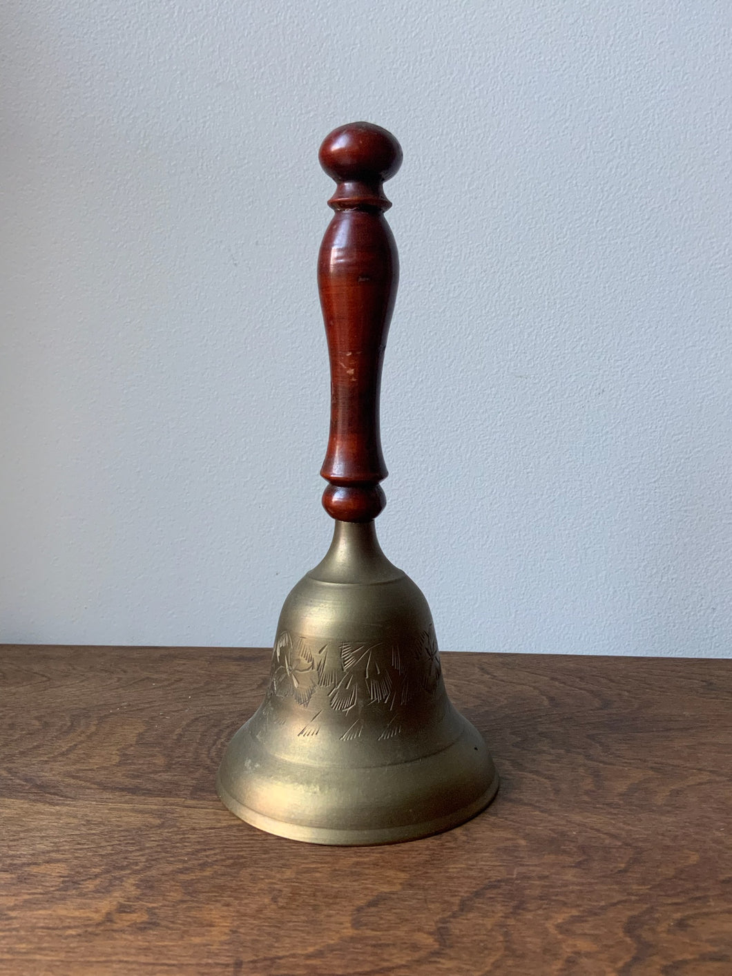 Beautiful Brass Bell with Turned Wood Handle