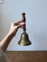 Load image into Gallery viewer, Beautiful Brass Bell with Turned Wood Handle
