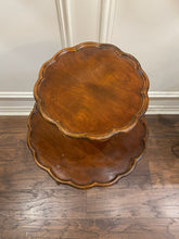 Load image into Gallery viewer, Vintage Two-Tiered Scalloped Side Table