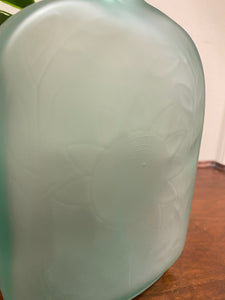 Mint Green Frosted Glass Bottle Vase