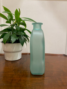 Mint Green Frosted Glass Bottle Vase