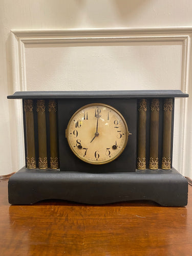 Antique Mantle Clock Made in USA with Key and Hourly Chime