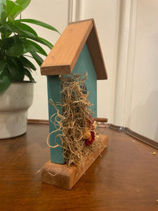 Cute Wooden Folk Birdhouse Decor