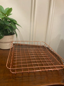 Copper Metal Paper Basket Tray