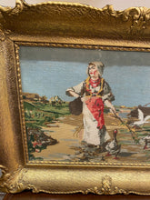 Load image into Gallery viewer, Beautiful Framed Needlepoint Woman &amp; Ducks