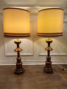 Incredible Pair of Large Vintage 1970s Lamps