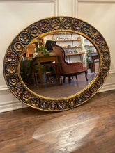 Load image into Gallery viewer, Amazing 70s Bronzed/Painted Resin Floral Mirror