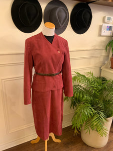 Beautiful Rose Suede Two Piece Suit