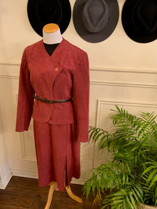 Beautiful Rose Suede Two Piece Suit