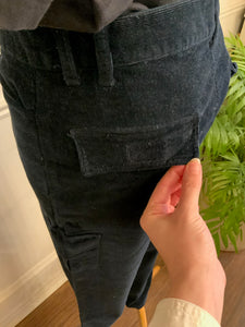 High Waist Black Corduroy Pants (Size 6)